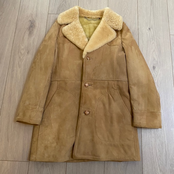 Vintage Jackets & Blazers - Genuine Lambskin Tan Soft Large Coat by Mac Mor